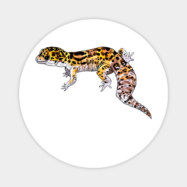 leopard Gecko Magnet by VicaVeresk